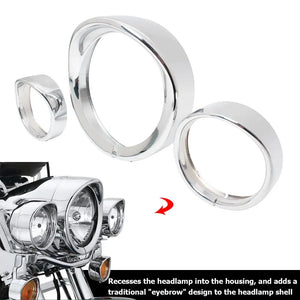 Cerclages de phare et feux additionnels pour Harley Touring - vue 2