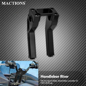 Risers de guidon 8 pouces avec passage pour compteur digital - Harley-Davidson Softail FLSB, FXBB, FXST 2018-2023 – photo 1/9