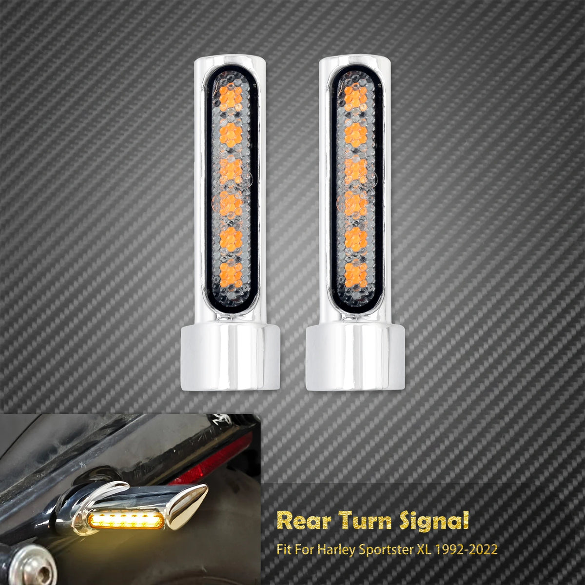 Clignotants arrière LED mini homologués (E Mark) pour Harley-Davidson Sportster XL 883, 1200, Touring, Softail – photo 8/8