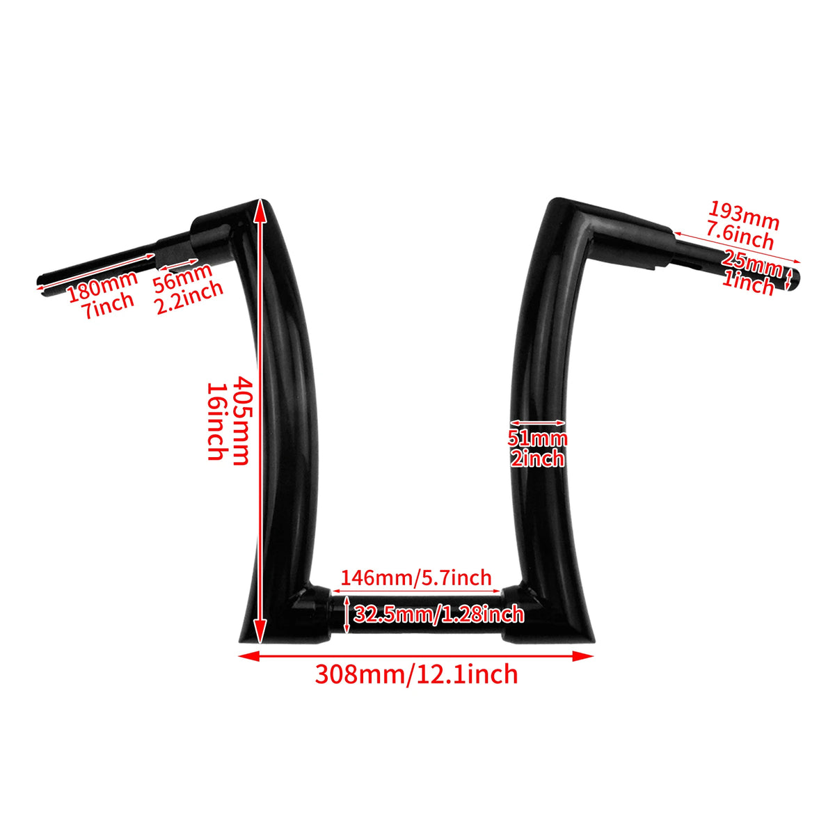 Guidon ape hanger fat bar pour Harley Softail, Dyna, Sportster et Touring - vue 7