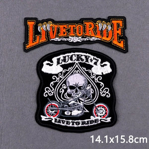Écusson brodé Live To Ride motard punk à coudre ou repasser sur veste - vue 17