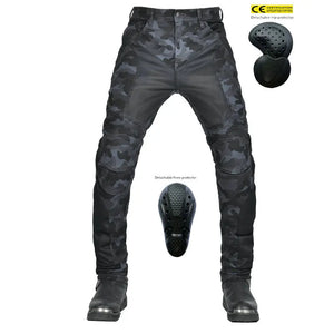 Jean moto été camouflage bleu, mesh respirant anti-chute - vue 5