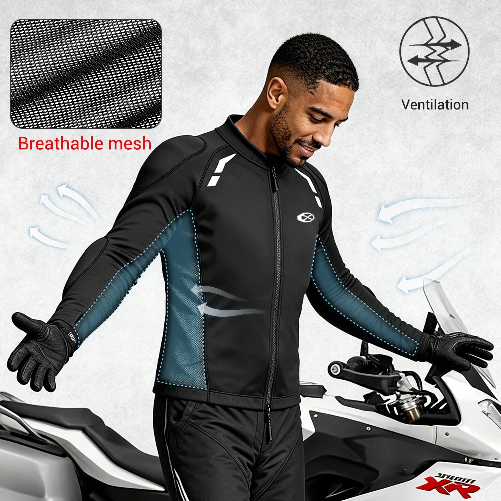 Blouson moto homme noir protections intégrées - vue 4