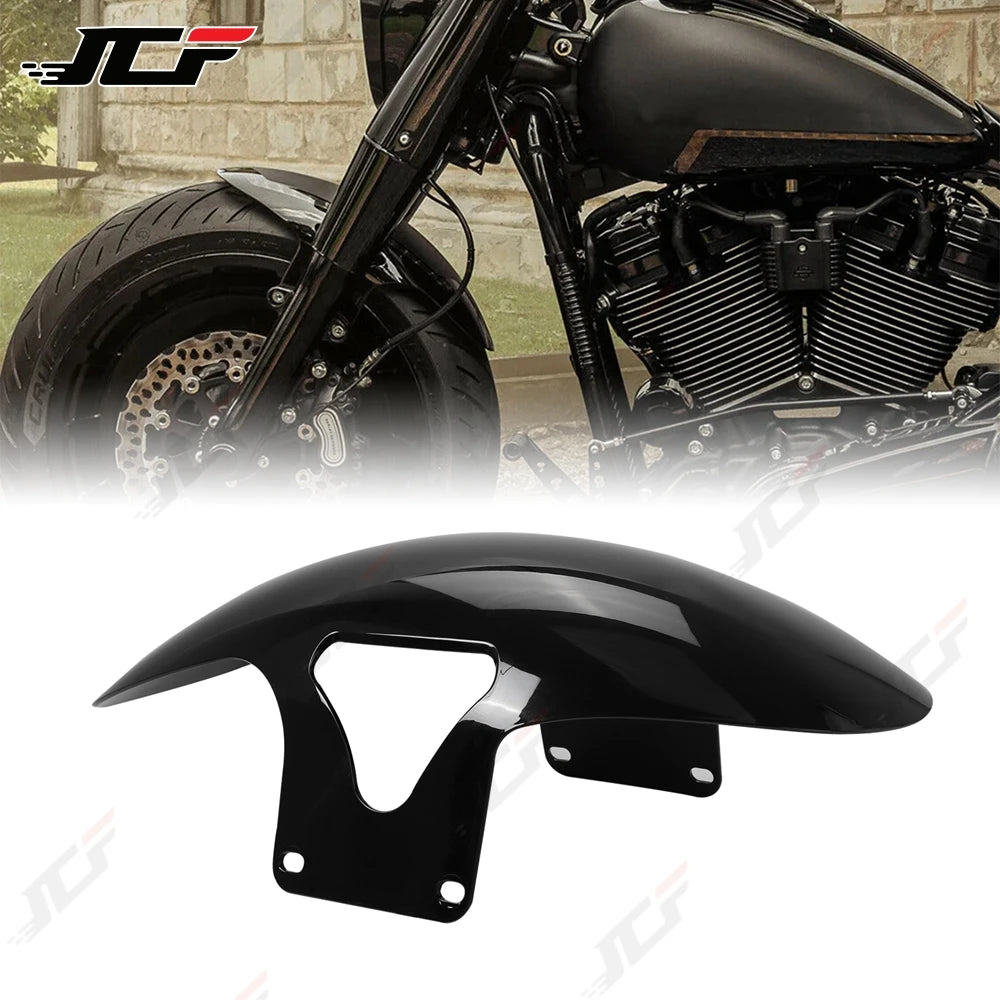 Garde-boue avant moto noir brillant pour Harley-Davidson Softail Fat Boy - vue 3