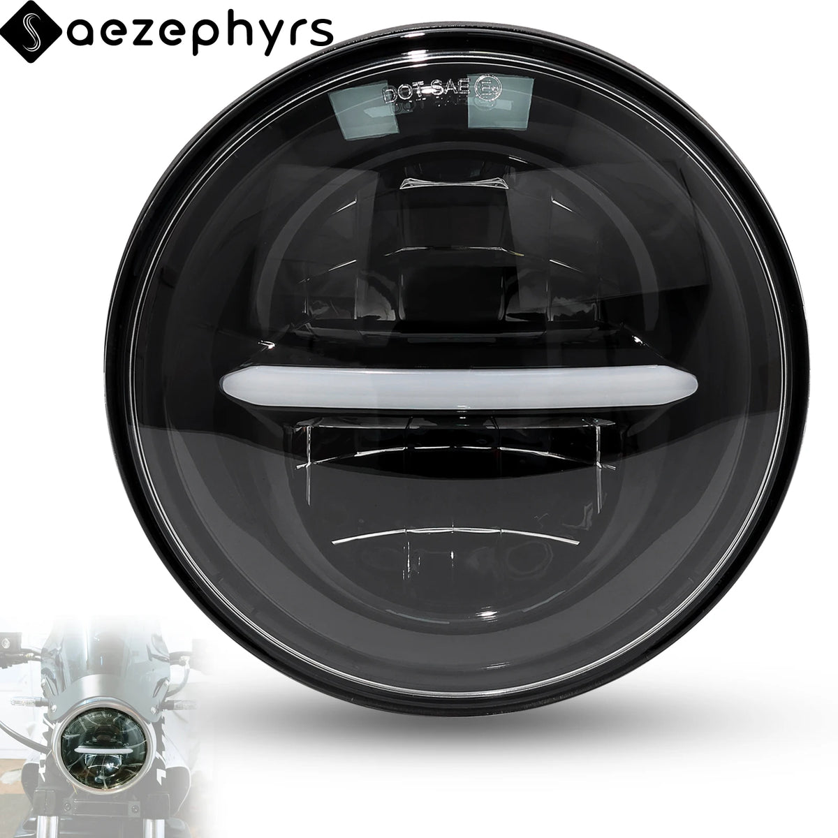 Phare LED 5,75 pouces pour Harley Sportster Dyna Softail - vue 1