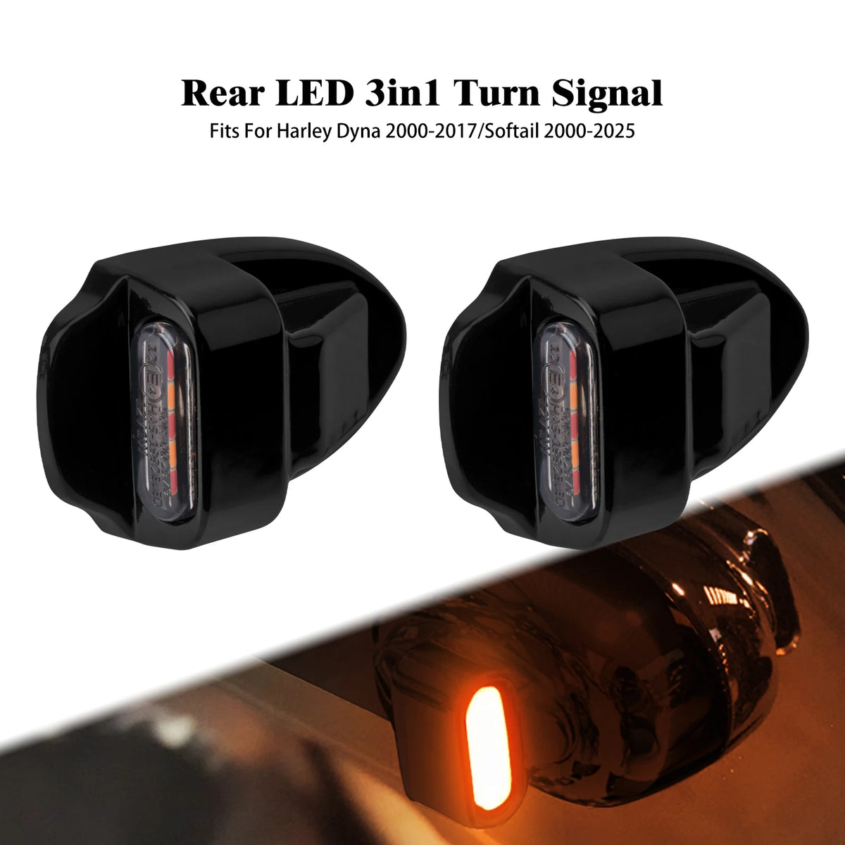 Paire de feux LED arrière 3 en 1 homologués pour Harley-Davidson - vue 8