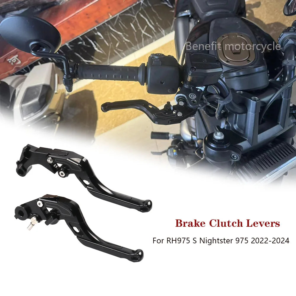 Leviers de Frein et d'Embrayage CNC Aluminium Noir - Harley-Davidson Sportster S 1250 / RH1250S 2021-2024 – photo 1/7