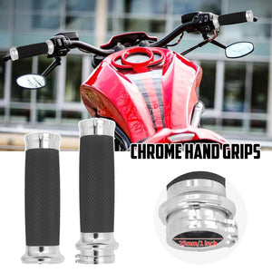 Poignées de guidon chromées pour Harley Sportster Dyna Softail - vue 1
