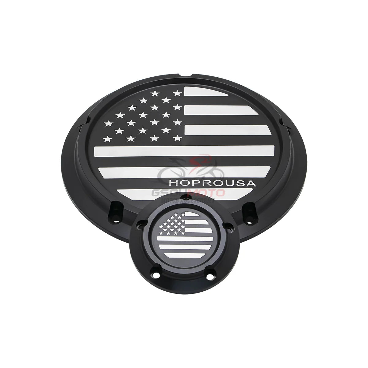 Derby cover noir gravé pour Harley Touring Softail Dyna - vue 5