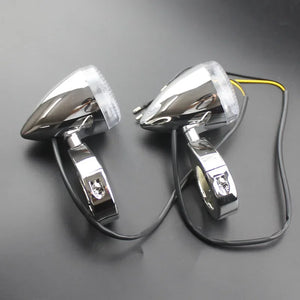 Clignotant LED chromé fourche 39 mm pour Harley Sportster / Dyna - vue 5