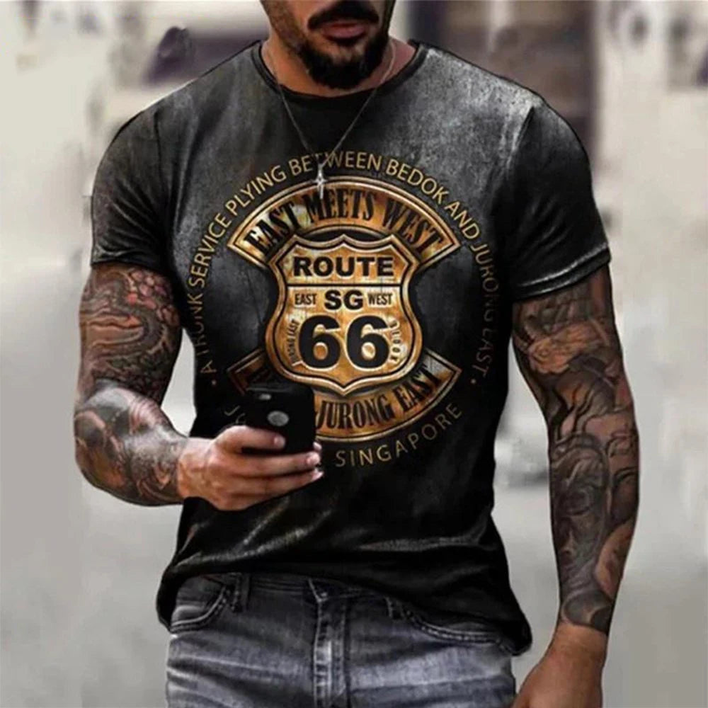 T-shirt homme imprimé 3D Route 66 - vue 2