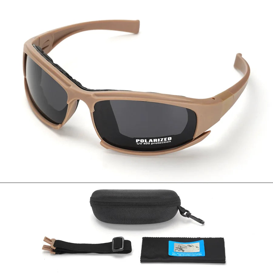 Lunettes Tactiques Polarisées 4 Verres Sport Plein Air - vue 6