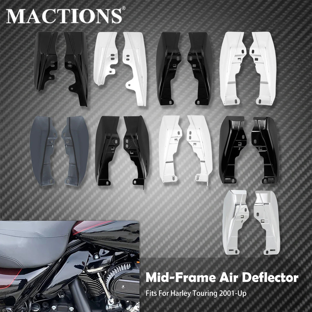 Anneaux de Finition Type Visière pour Clignotants Plats (2 pièces) - Harley-Davidson Touring, Softail FL, Road King – photo 1/15