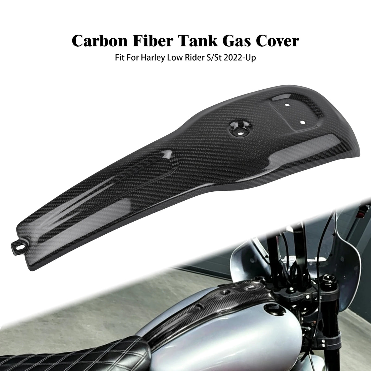 Cache de console réservoir en carbone pour Harley-Davidson Softail - vue 1