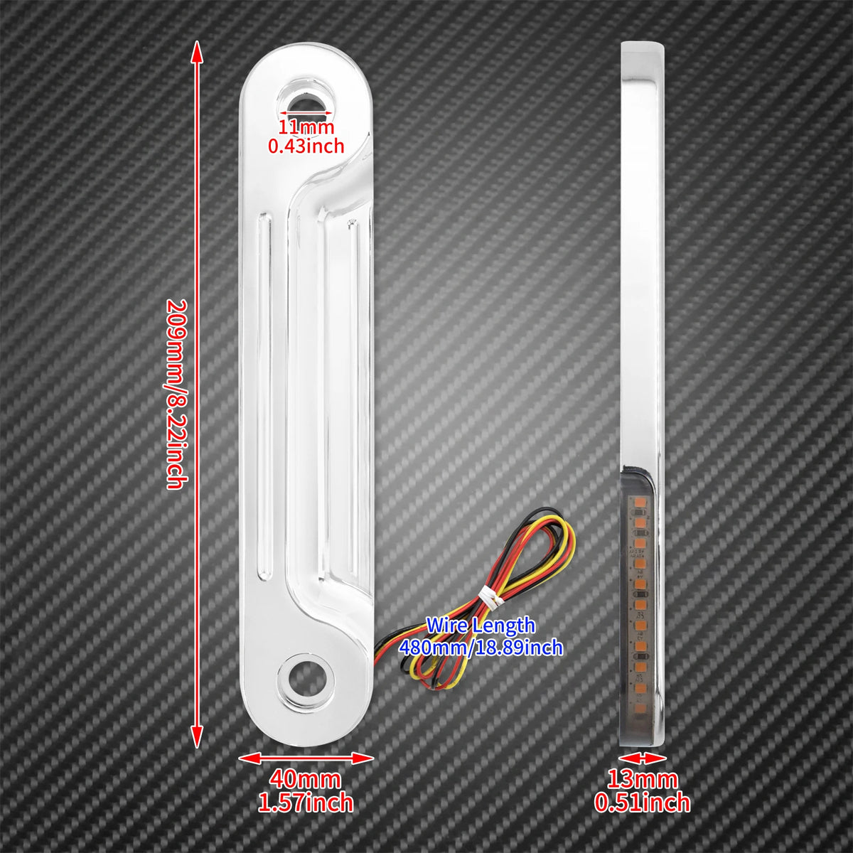 Feu de Garde-boue Arrière LED (Fender Tip) Fumé/Ambre/Rouge - Harley-Davidson Touring Road King, Softail 1980-2013 – photo 6/9