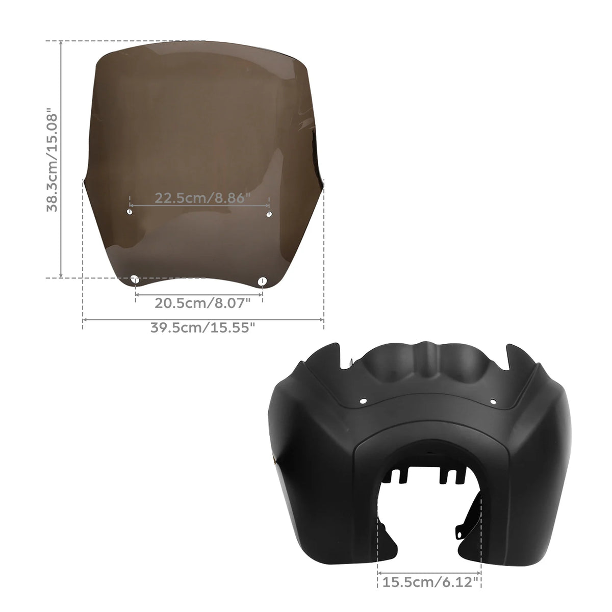 Carénage de phare noir avec pare-brise pour Harley Dyna - vue 6