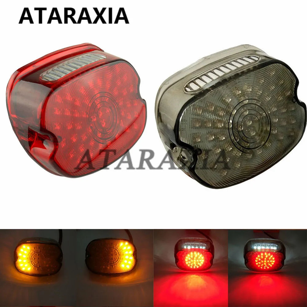 Feu arrière LED vintage rond noir style bobtail pour Harley-Davidson - vue 2