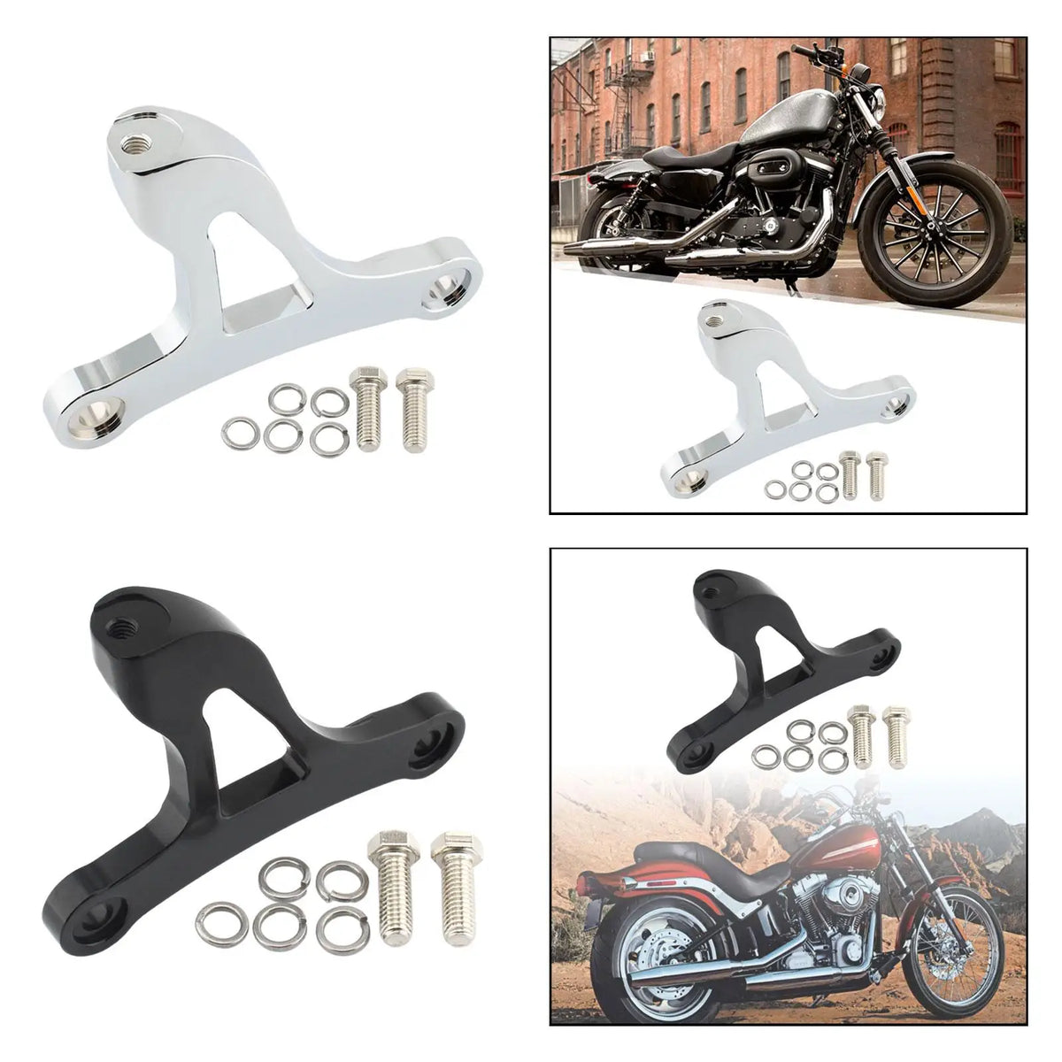 Renfort de support moteur avant en alliage d'aluminium - Harley Sportster XL883R/1200N/1200R – photo 1/7