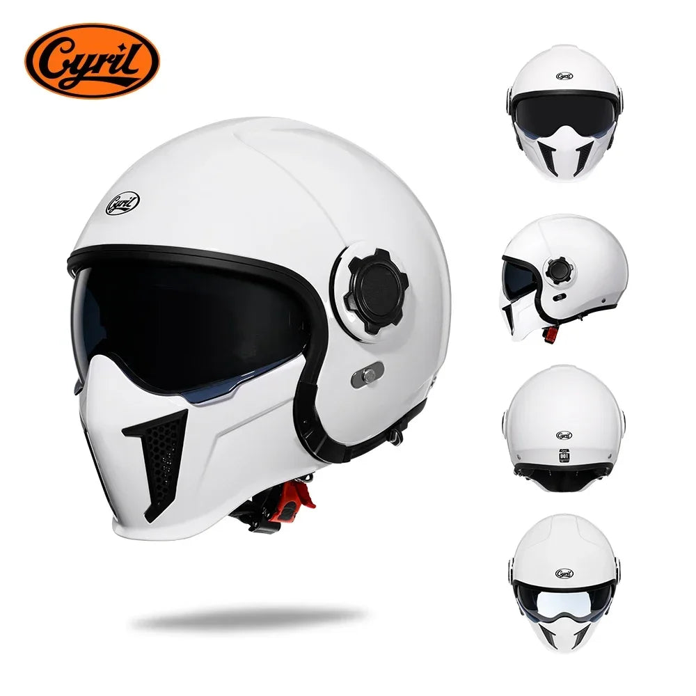 Casque moto modulable rétro, vue de trois quarts - vue 22