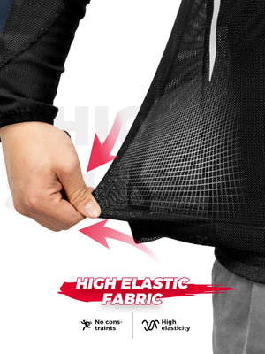 Blouson armure moto mesh noir avec protections - vue - vue 3