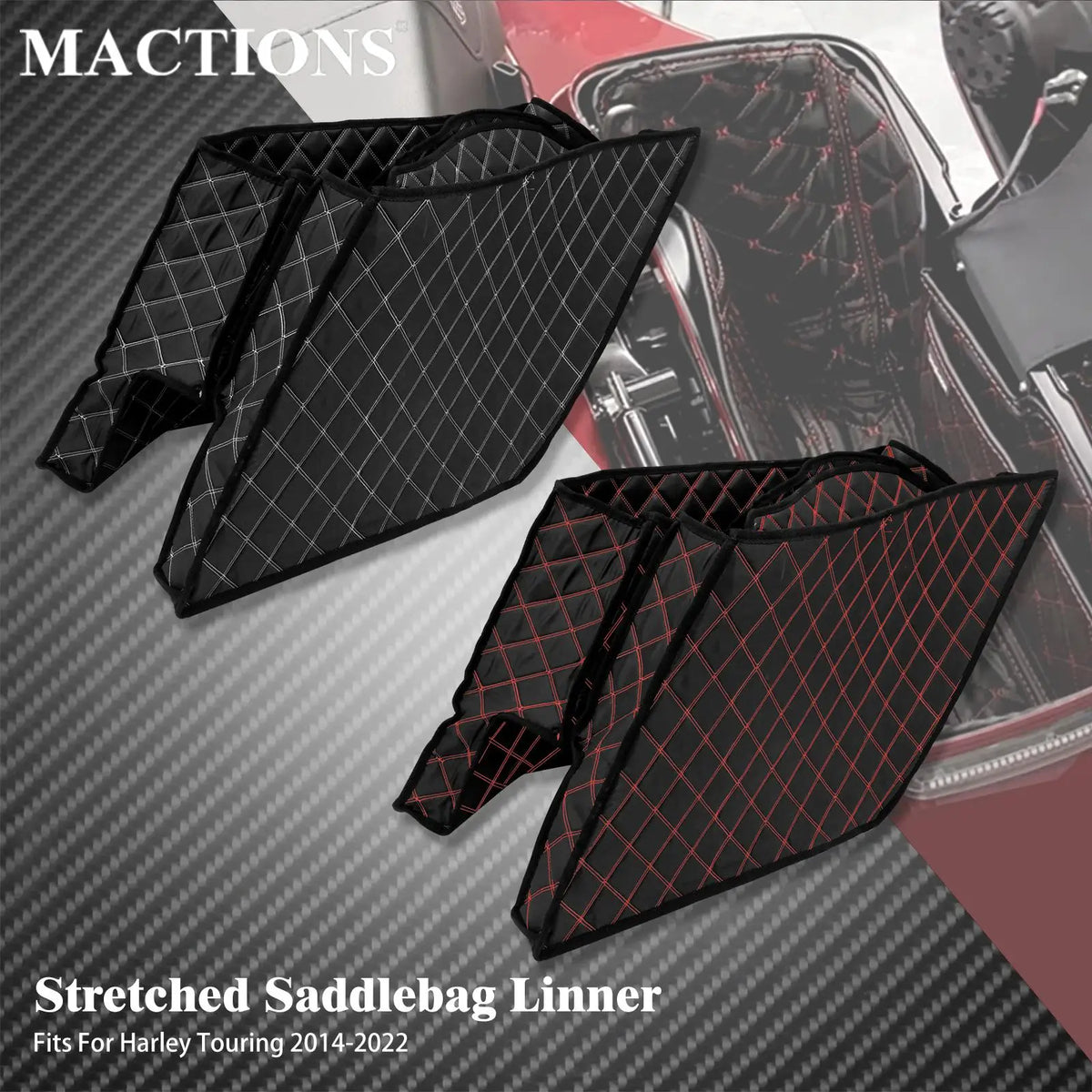 Doublures de Sacoches Étirées pour Harley Touring Electra Street Glide Road King 2014-2023 - vue 1