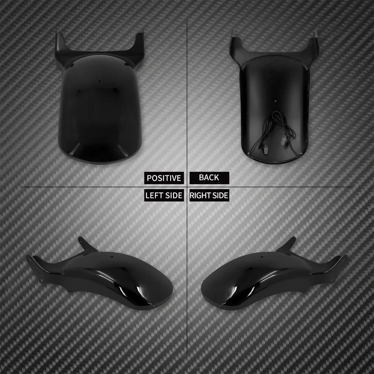 Selle moto noire et garde-boue arrière pour Harley Softail Breakout - vue 2