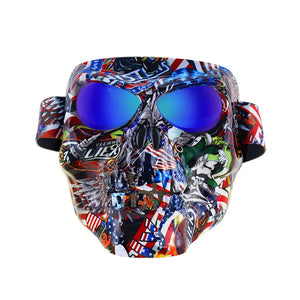 Masque Tête de Mort avec Lunettes Intégrées - Protection Visage Moto - vue 4