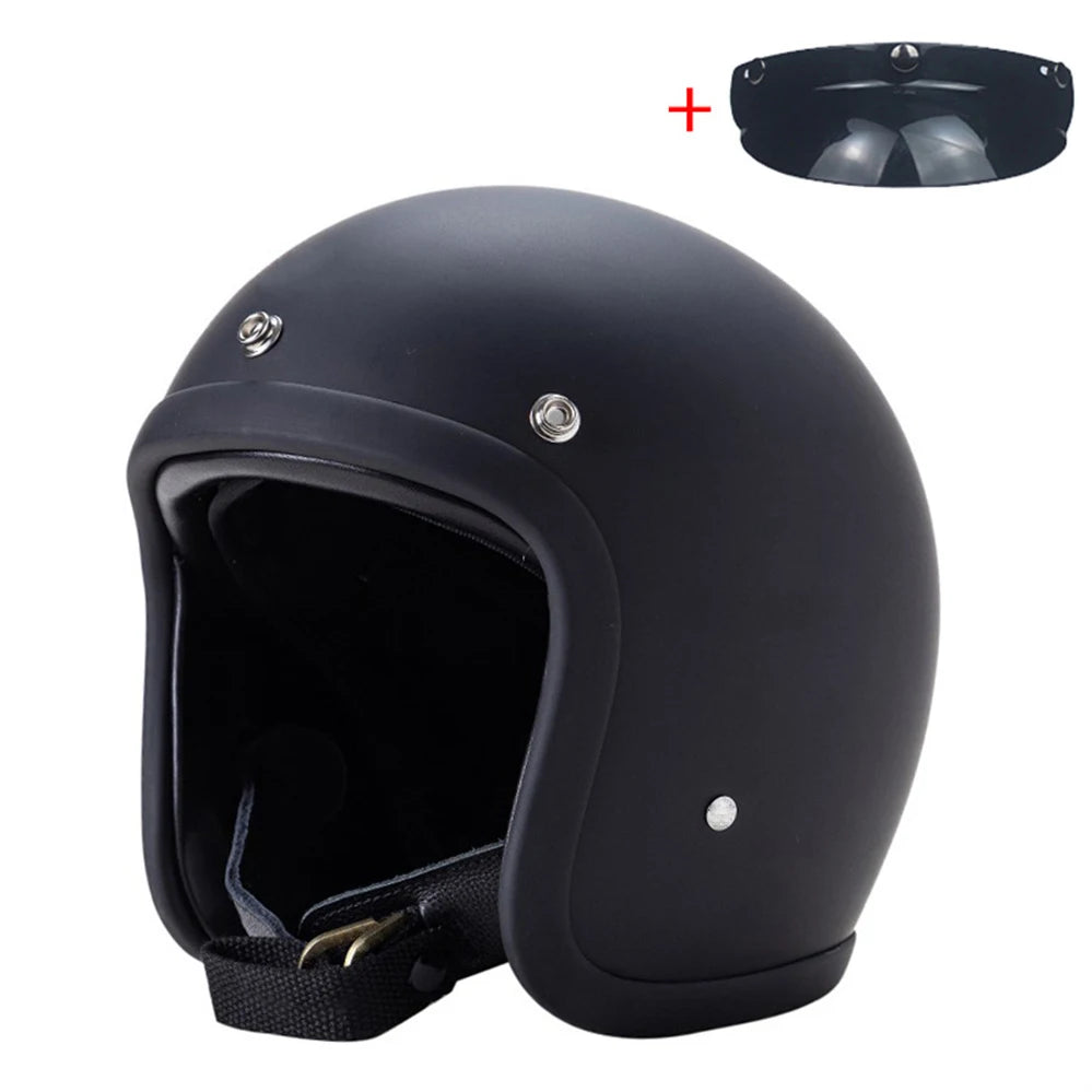 Casque jet vintage 3/4 ouvert - vue - vue 1