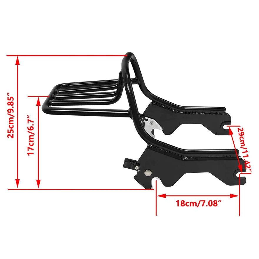 Porte-bagages deux-places noir brillant pour Harley-Davidson Sport Glide et Low Rider FXLR - vue 4
