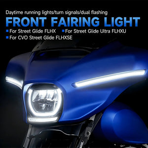 Feu de carénage LED chrome et ambre pour carénage batwing Harley-Davidson - vue 4