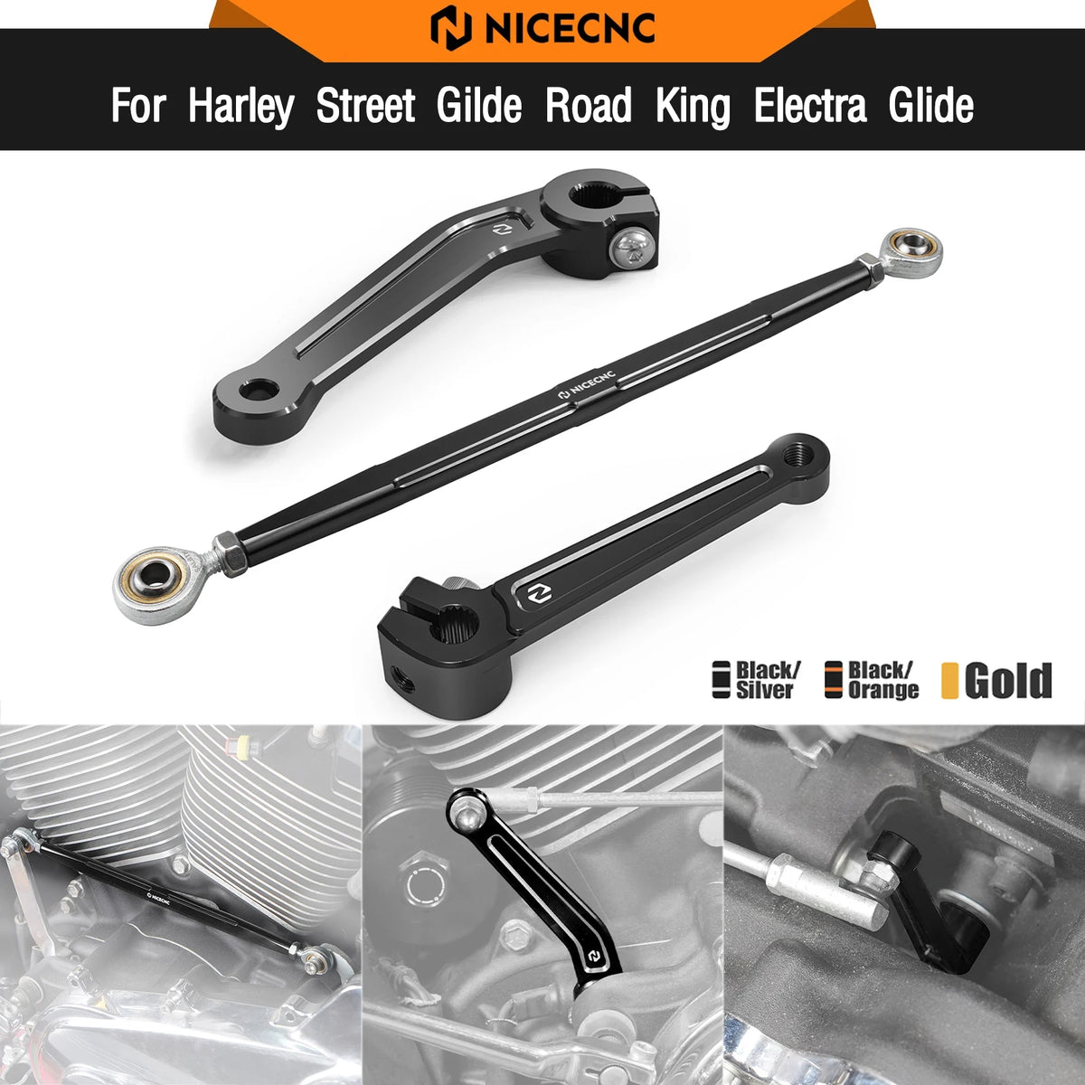 Tringlerie de Sélecteur de Vitesses CNC pour Harley Street Glide, Road King, Tri Glide Ultra – photo 1/18