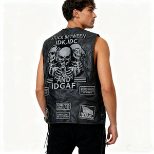 Gilet sans manches style biker - vue - vue 3