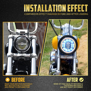 Coque de Phare Rond 7'' à Fixation Basse (Bucket) - Universel Harley-Davidson Softail, Sportster, Touring – photo 5/8