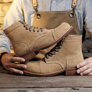 Bottines cargo cuir motard - vue 2