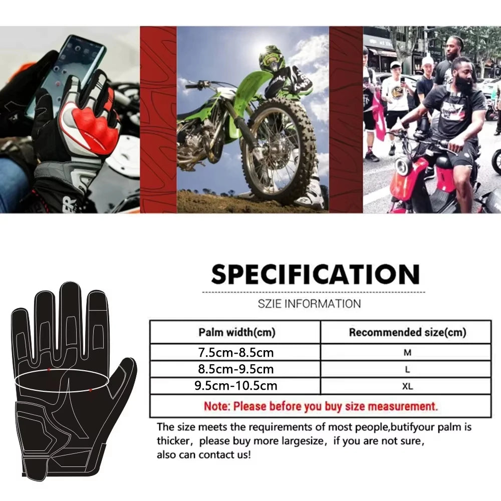 Gants moto noirs réfléchissants doigts longs - vue - vue 3