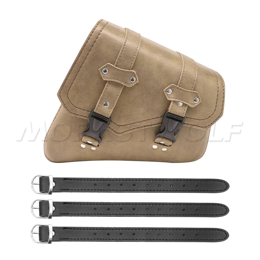 Sacoche cavalière en cuir PU noir pour Harley Sportster XL 883 - vue 8