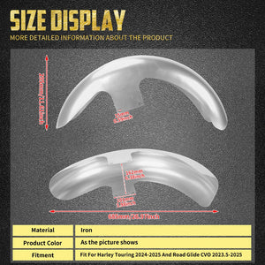 Garde-boue avant enveloppant en acier brut pour Harley-Davidson Touring - vue 6