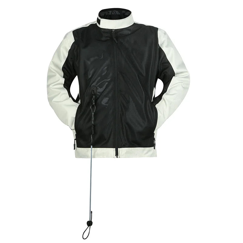 Blouson moto en mesh respirant noir - vue de face - vue 7