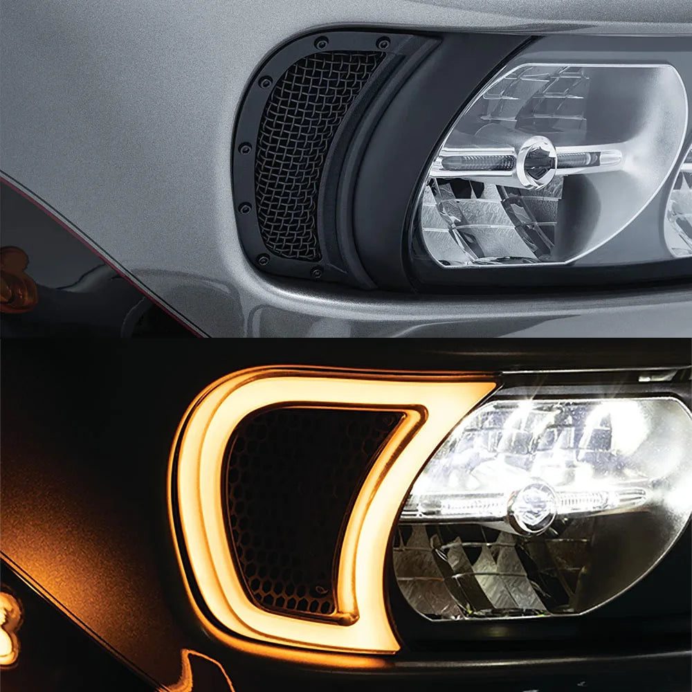 Feux LED d'Accent de Calandre de Phare Fumé - Clignotants Intégrés pour Harley-Davidson Road Glide 2015 et plus récent – photo 4/7
