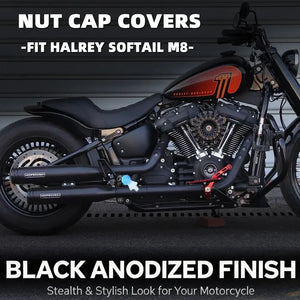 Caches d'essieu arrière CNC noirs - Harley-Davidson Softail 2018-2026 – photo 4/6