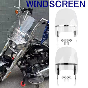 Pare-brise moto noir pour Harley Softail Fat Boy - vue 5