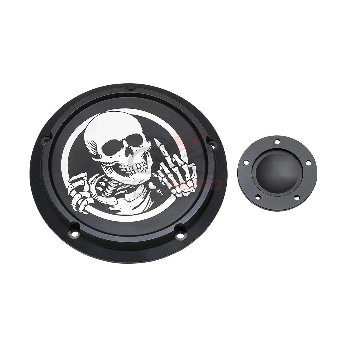 Derby cover noir gravé pour Harley Touring Softail Dyna - vue 13