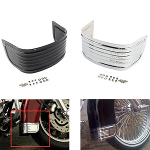 Bavette Chromée d'Extension de Garde-boue Avant Nervurée pour Harley Touring 1980-2013 – photo 1/4