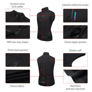 Gilet thermique cyclisme WOSAWE noir sans manches - vue 2