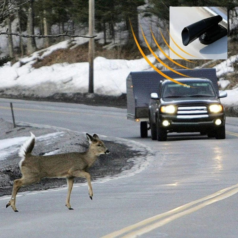 Sifflet noir anti-collision animaux fixé sur un véhicule - vue 4