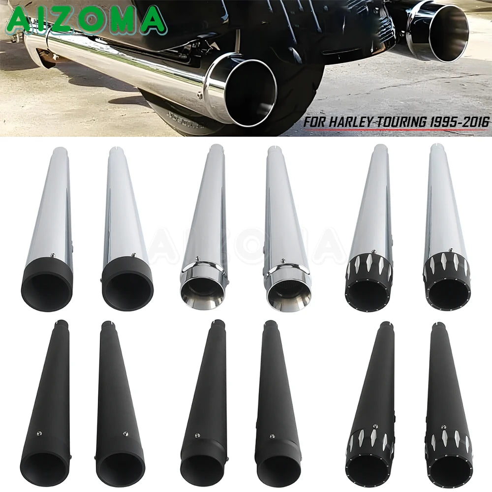 Silencieux d'échappement pour Harley-Davidson Touring Electra Glide, Street Glide, Road Glide et Road King 1995-2016 – photo 2/12