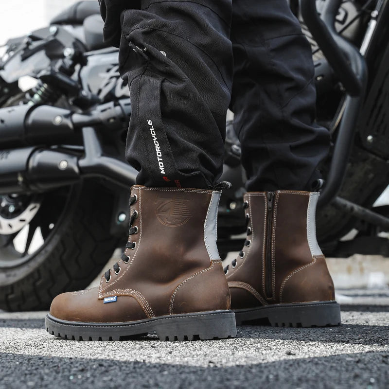 Boots moto homme en cuir - vue 4