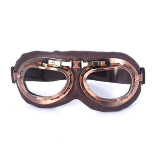 Lunettes de moto vintage style pilote cuivré et steampunk - vue 9