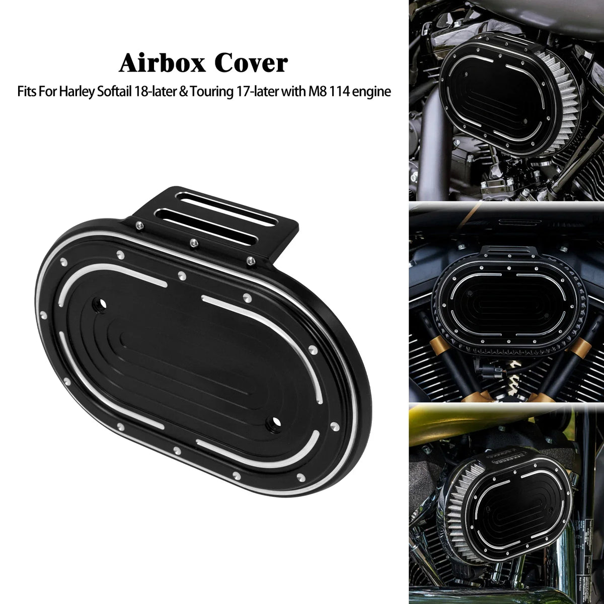 Couvercle de boîte à air ovale pour Harley M8 Touring Softail - vue 7