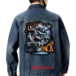 Grand écusson dorsal brodé style biker moto pour blouson - vue 37